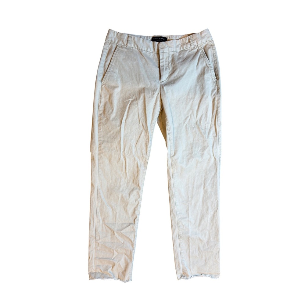 Banana Republic Chino Pants Slim Fit Cotton Blend Beige Women 28